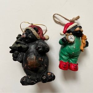 Vintage Bear Christmas Ornaments